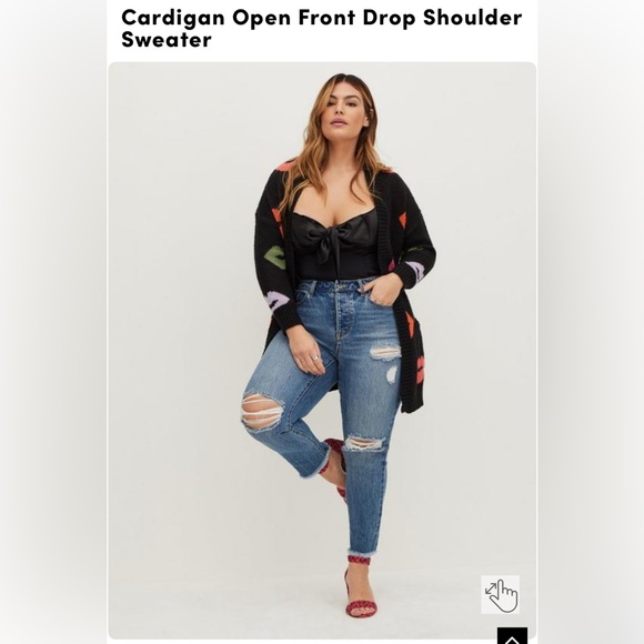 Torrid Cardigan Open Front Drop Shoudler Sweater - Picture 4 of 5